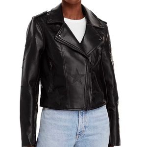 Blanknyc Star Faux Leather Moto Jacket - Black